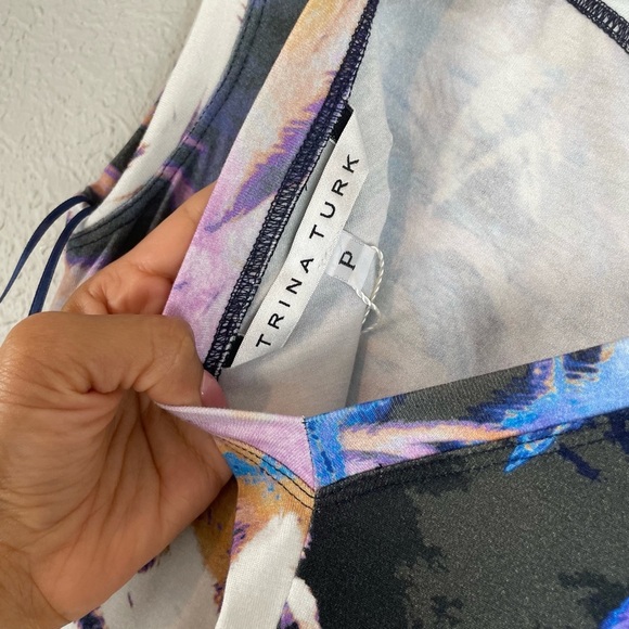 Trina Turk Medini‎ Watercolor Palm Tree Dress NEW - Picture 7 of 10